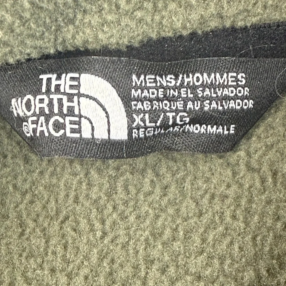 The North Face Fleece Jacket Mens XL Green Black Full Zip Denali Style Overlay